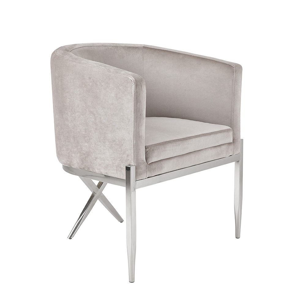 Anton Accent Chair: Grey Velvet